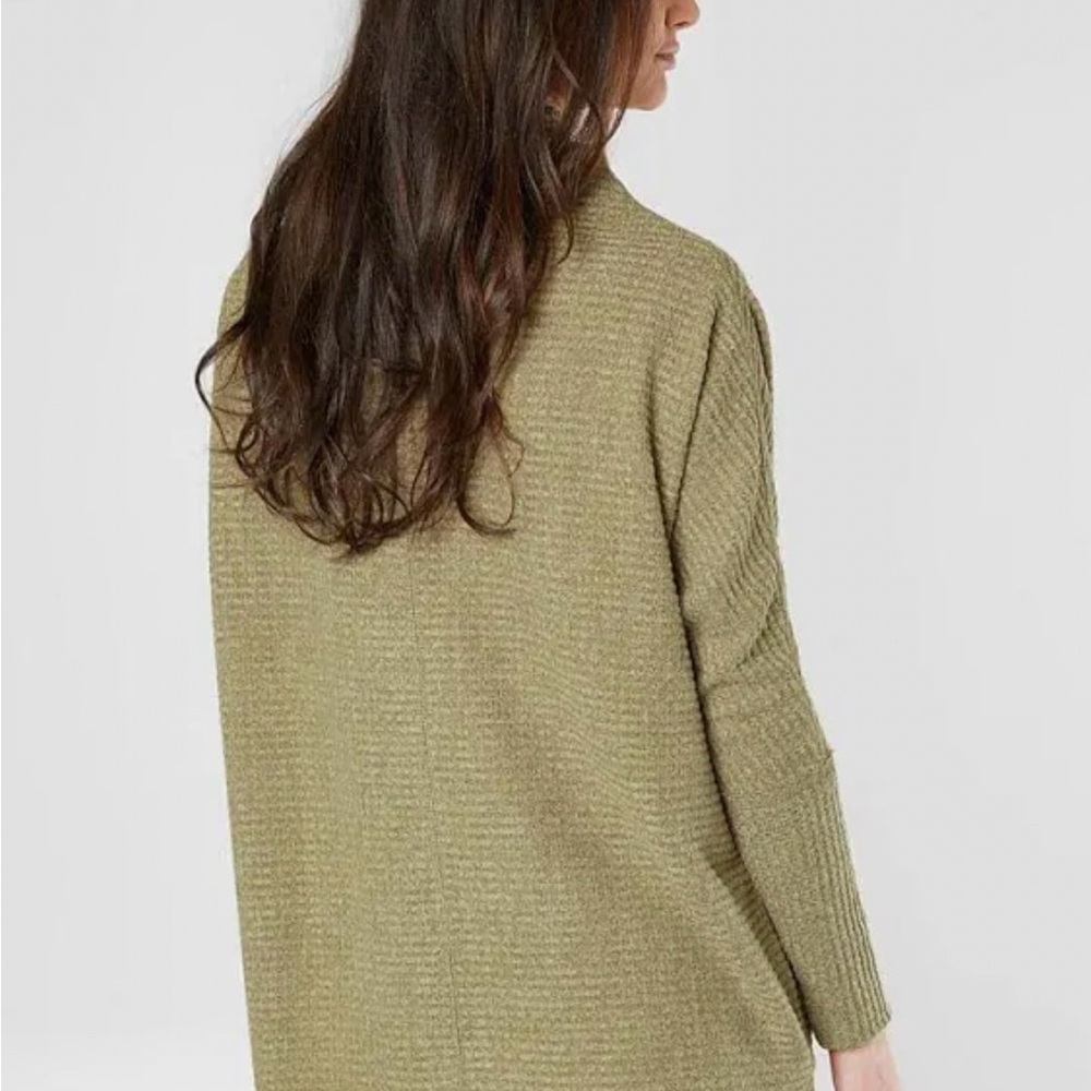 We The Free Kitty Slouchy Waffle Knit Olive Green Tunic Oversized Sweater Size S - Picture 3 of 15